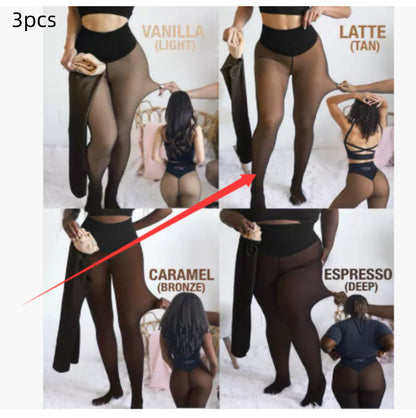 Single Thread Stitching Cross-border Winter Warm Translucent Leggings